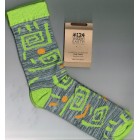 Breathe Easy Bamboo Socks - Green/Yellow On Grey (MEDIUM)